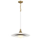 Eurofase Lighting Welsh 18" Dimmable Integrated LED Matte White Pendant Light With White Glass Shade