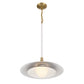 Eurofase Lighting Welsh 18" Dimmable Integrated LED Matte White Pendant Light With White Glass Shade