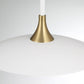 Eurofase Lighting Welsh 18" Dimmable Integrated LED Matte White Pendant Light With White Glass Shade