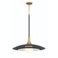 Eurofase Lighting Welsh 24" Dimmable Integrated LED Matte Black Pendant Light With Black Glass Shade