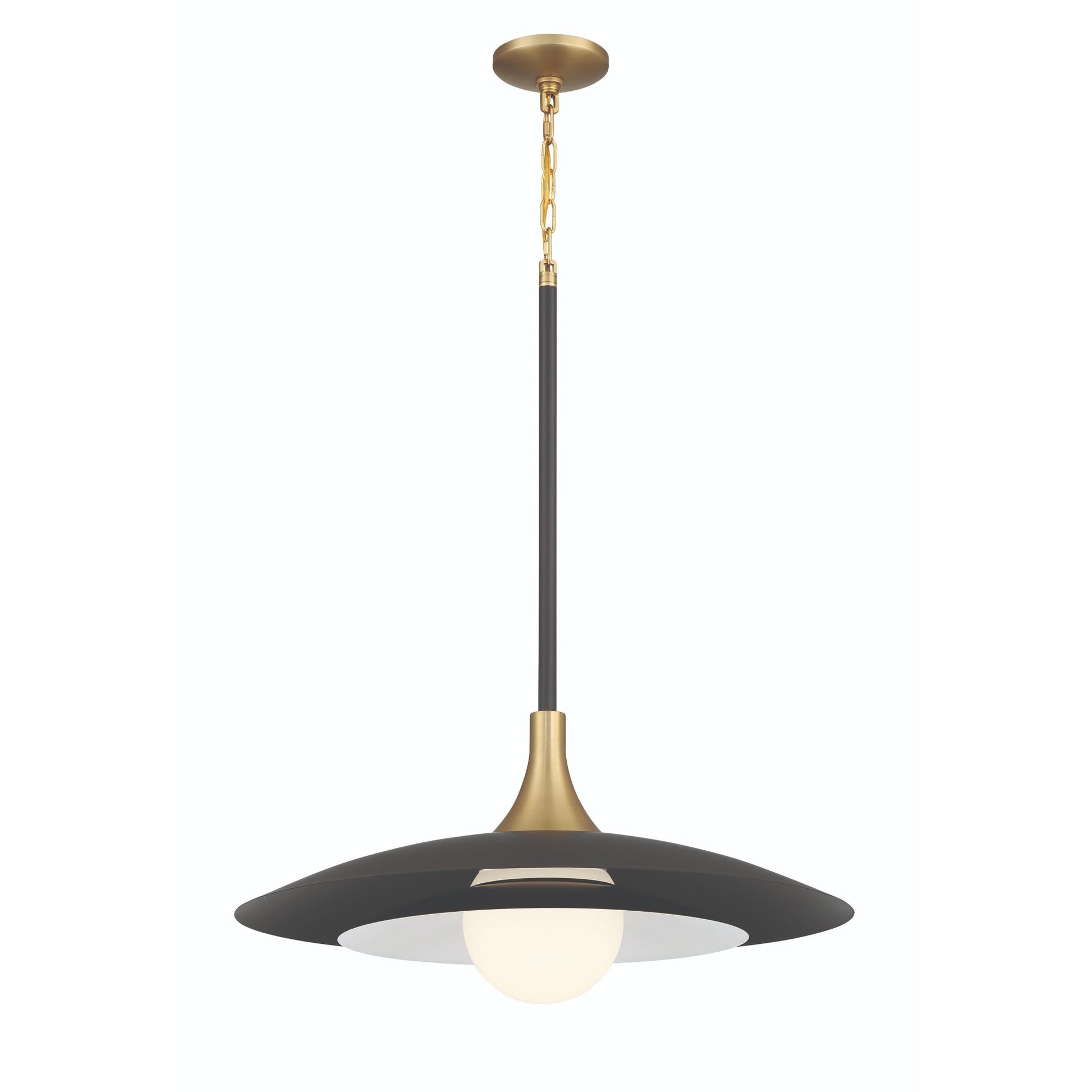 Eurofase Lighting Welsh 24" Dimmable Integrated LED Matte Black Pendant Light With Black Glass Shade