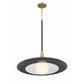 Eurofase Lighting Welsh 24" Dimmable Integrated LED Matte Black Pendant Light With Black Glass Shade