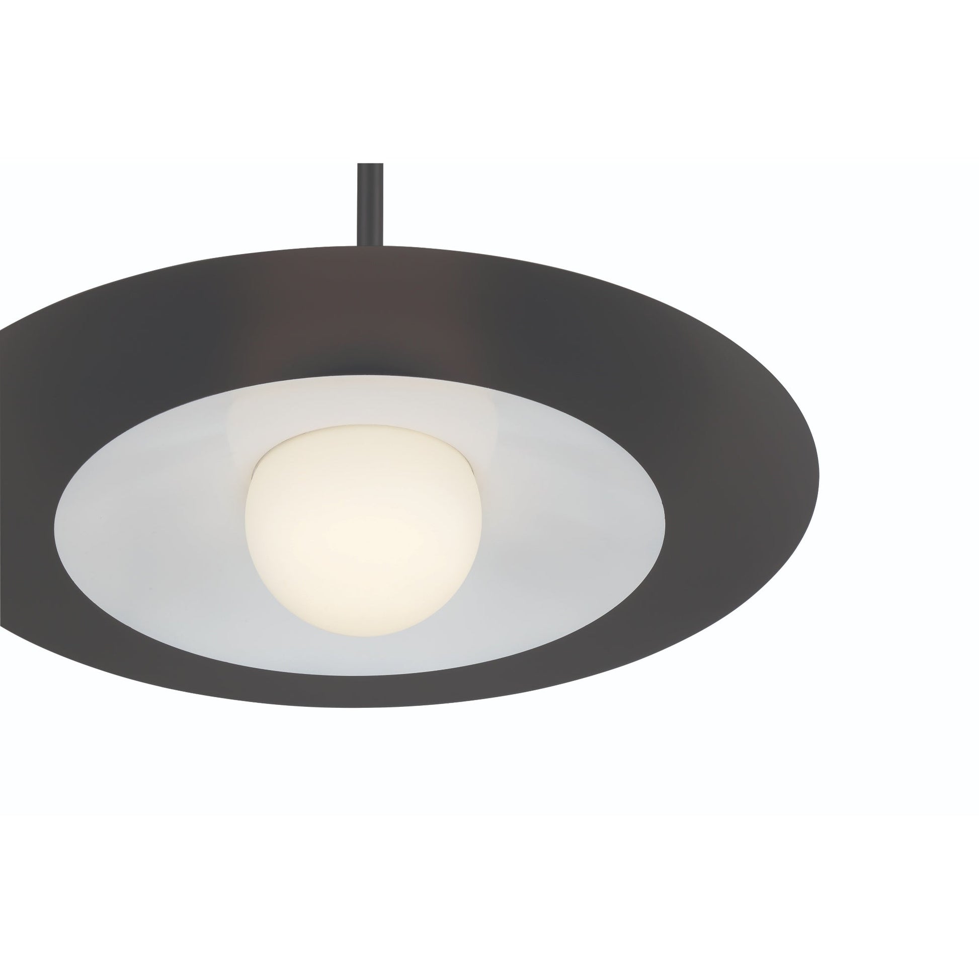 Eurofase Lighting Welsh 24" Dimmable Integrated LED Matte Black Pendant Light With Black Glass Shade