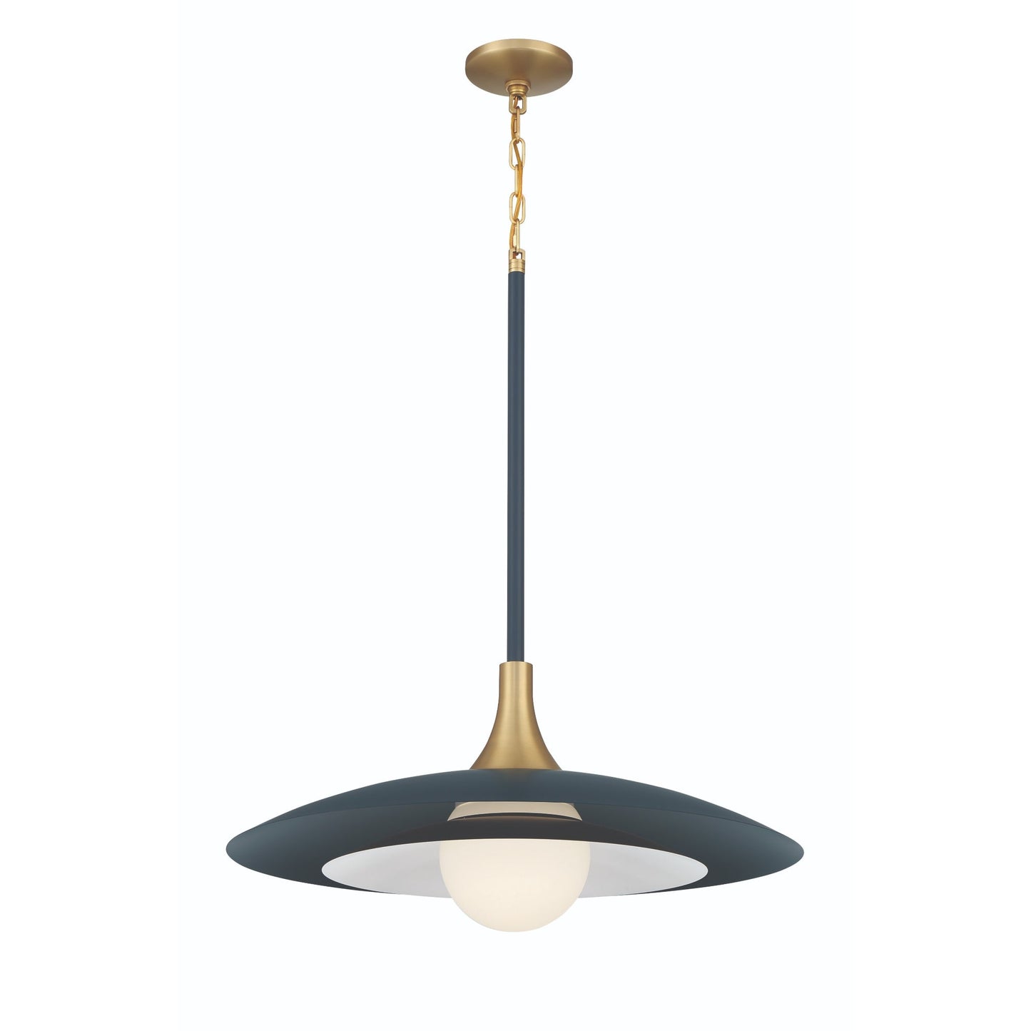 Eurofase Lighting Welsh 24" Dimmable Integrated LED Matte Blue Pendant Light With Blue Glass Shade
