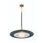 Eurofase Lighting Welsh 24" Dimmable Integrated LED Matte Blue Pendant Light With Blue Glass Shade
