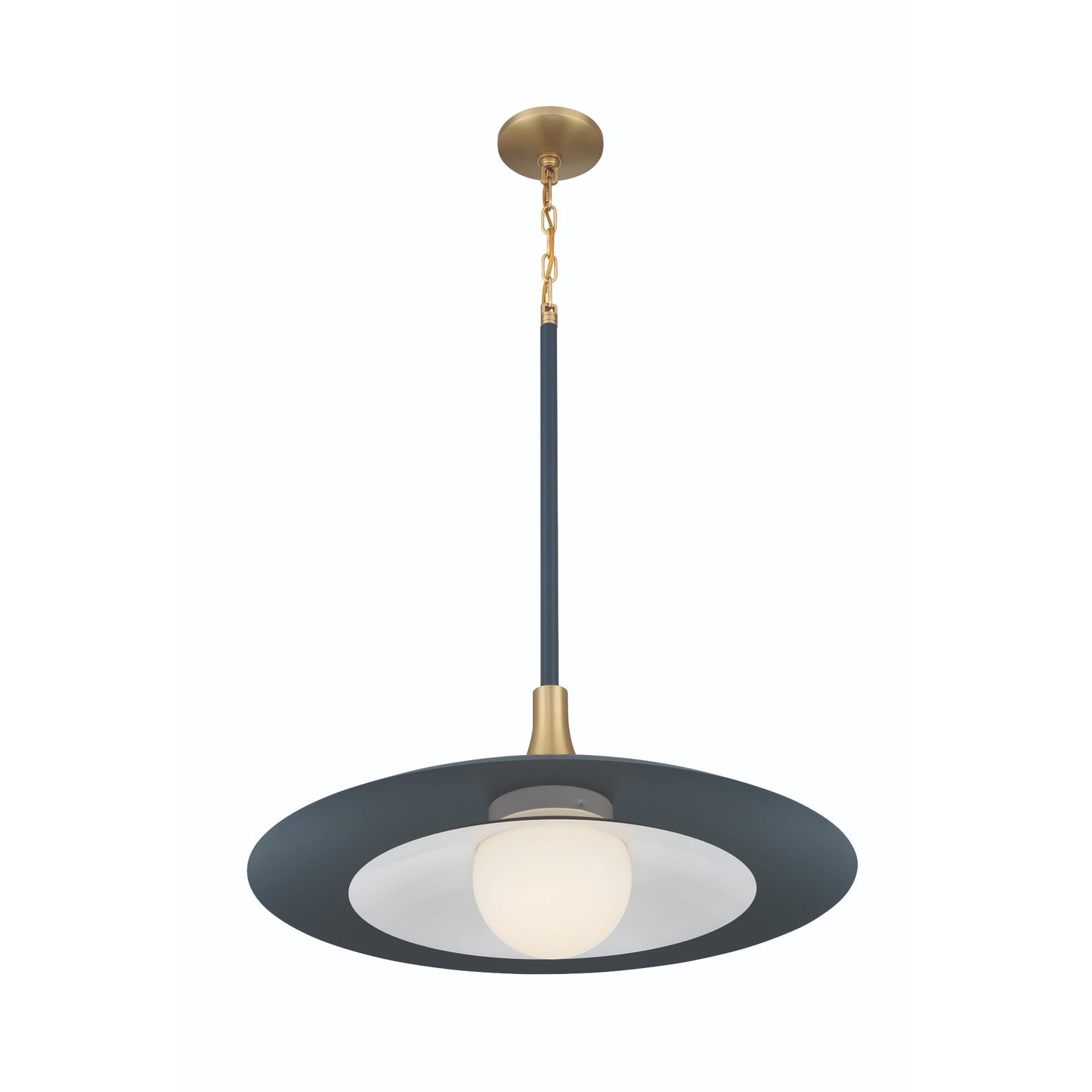 Eurofase Lighting Welsh 24" Dimmable Integrated LED Matte Blue Pendant Light With Blue Glass Shade