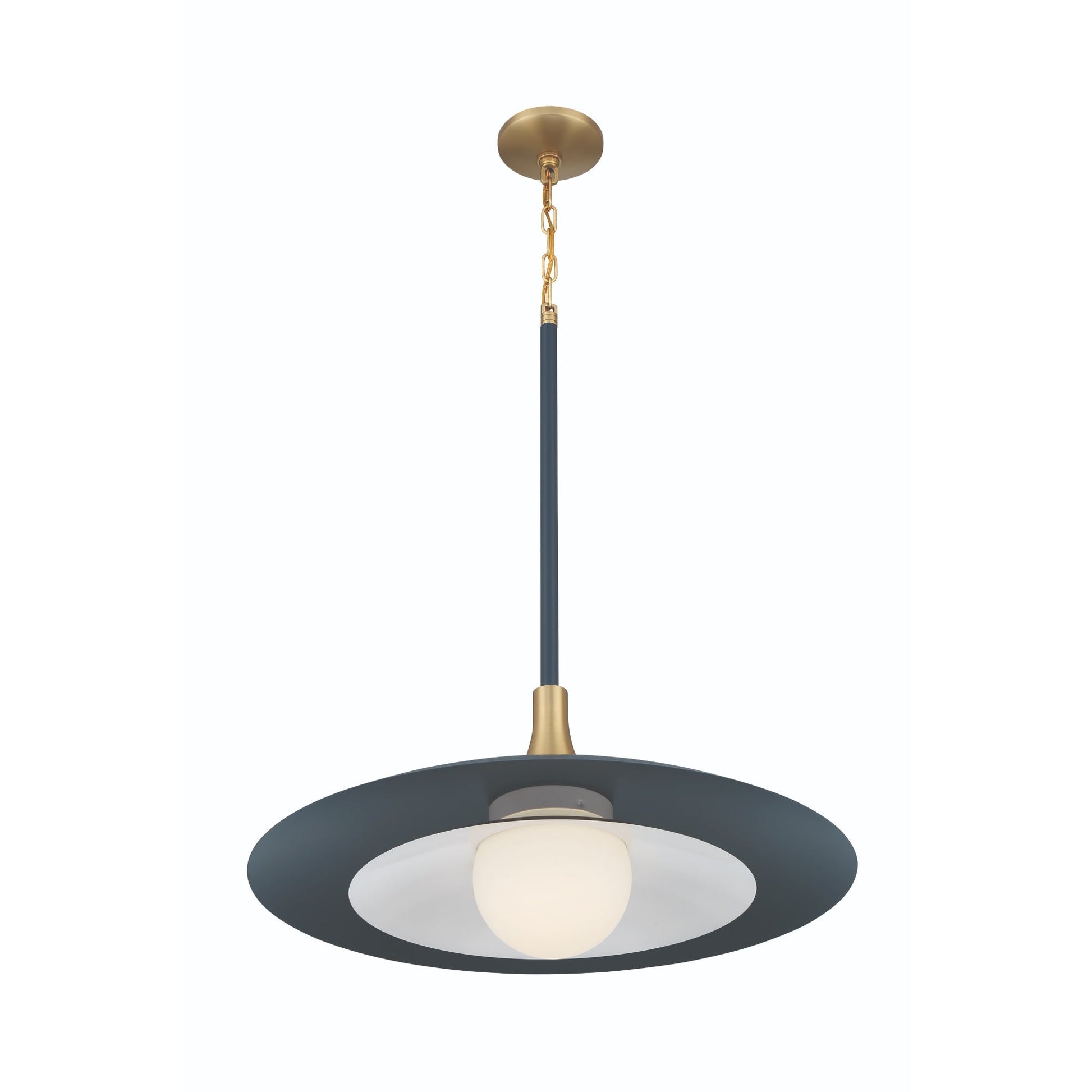 Eurofase Lighting Welsh 24" Dimmable Integrated LED Matte Blue Pendant Light With Blue Glass Shade