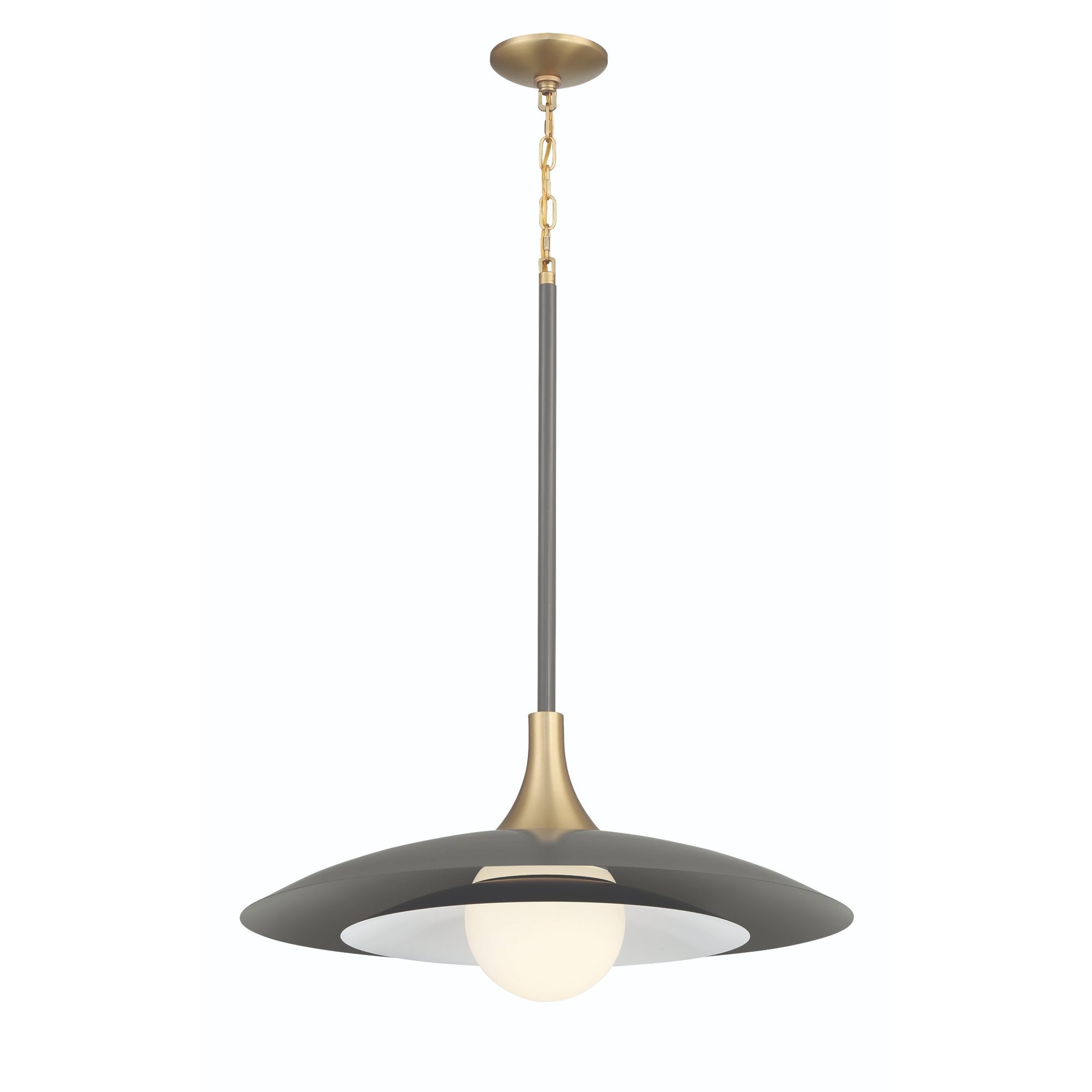 Eurofase Lighting Welsh 24" Dimmable Integrated LED Matte Gray Pendant Light With Gray Glass Shade