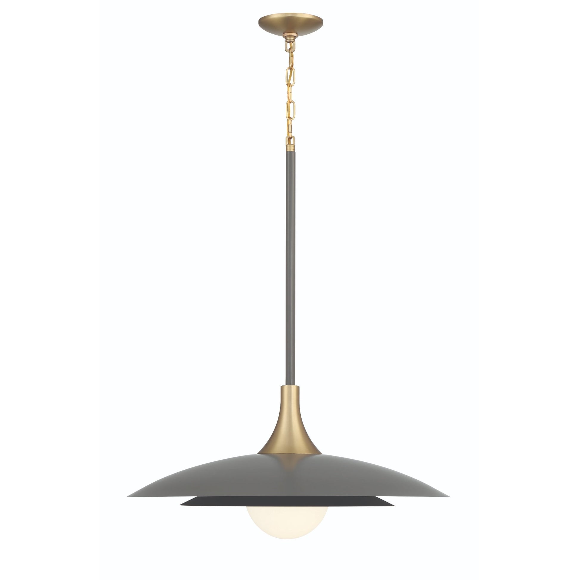 Eurofase Lighting Welsh 24" Dimmable Integrated LED Matte Gray Pendant Light With Gray Glass Shade