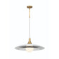 Eurofase Lighting Welsh 24" Dimmable Integrated LED Matte White Pendant Light With White Glass Shade