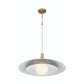 Eurofase Lighting Welsh 24" Dimmable Integrated LED Matte White Pendant Light With White Glass Shade