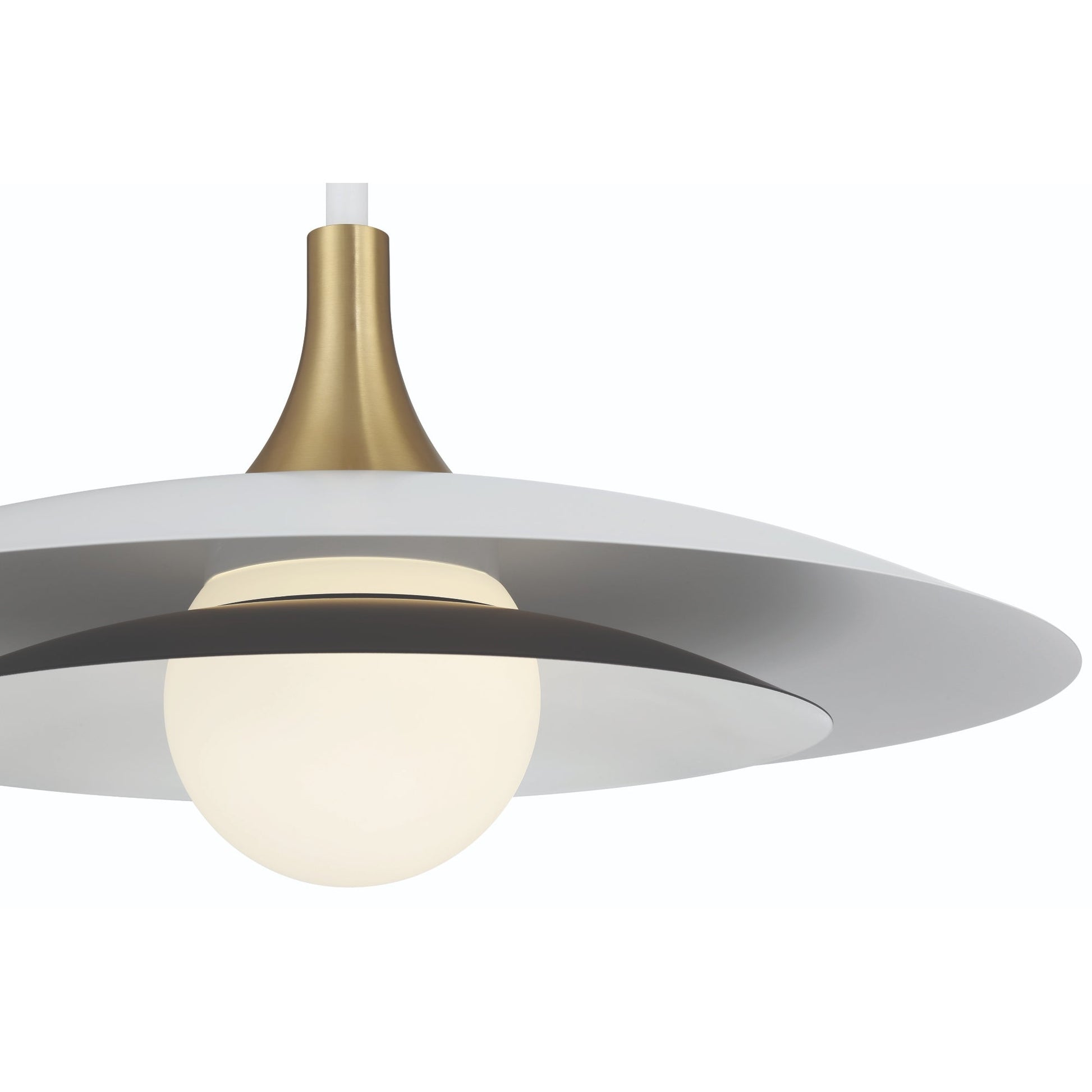 Eurofase Lighting Welsh 24" Dimmable Integrated LED Matte White Pendant Light With White Glass Shade