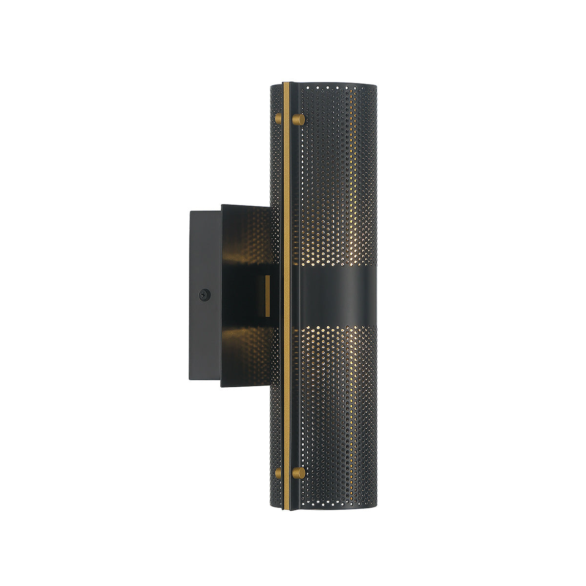 Eurofase Lighting Westcliffe 12" 2-Light Integrated LED Gold and Black Aluminum Steel Wall Sconce