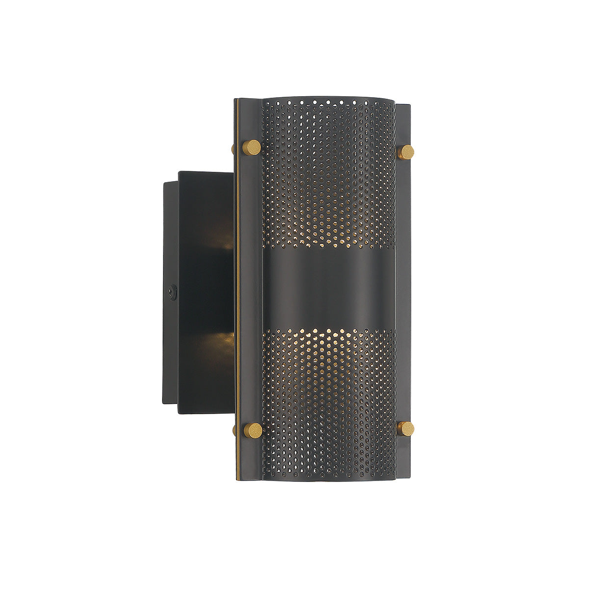 Eurofase Lighting Westcliffe 8" 2-Light Integrated LED Gold and Black Aluminum Steel Wall Sconce