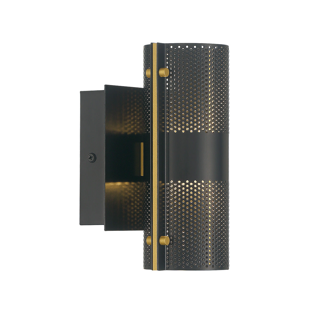 Eurofase Lighting Westcliffe 8" 2-Light Integrated LED Gold and Black Aluminum Steel Wall Sconce