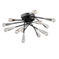 Eurofase Lighting Zazu 26" 12-Light Incandescent Round Black & Chrome Flush Mount Light