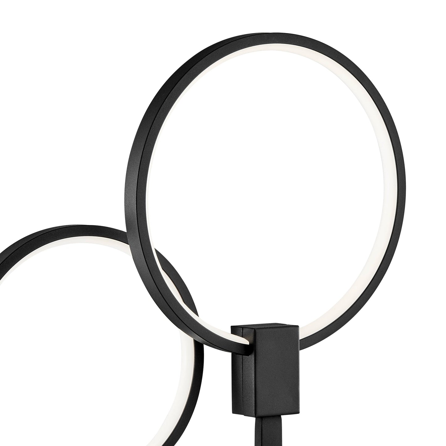 Finesse Decor 10" W x 23" H Matte Black Finish 2-Light LED Table Lamp
