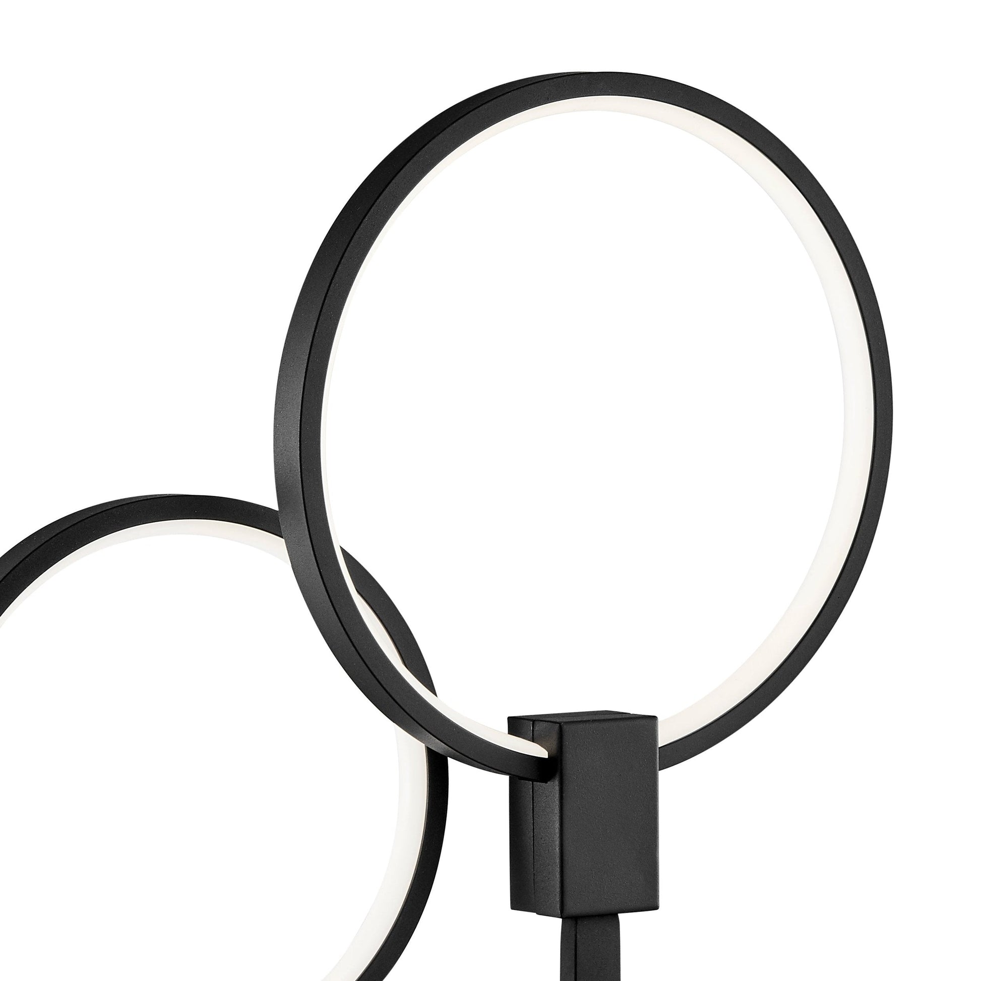 Finesse Decor 10" W x 23" H Matte Black Finish 2-Light LED Table Lamp