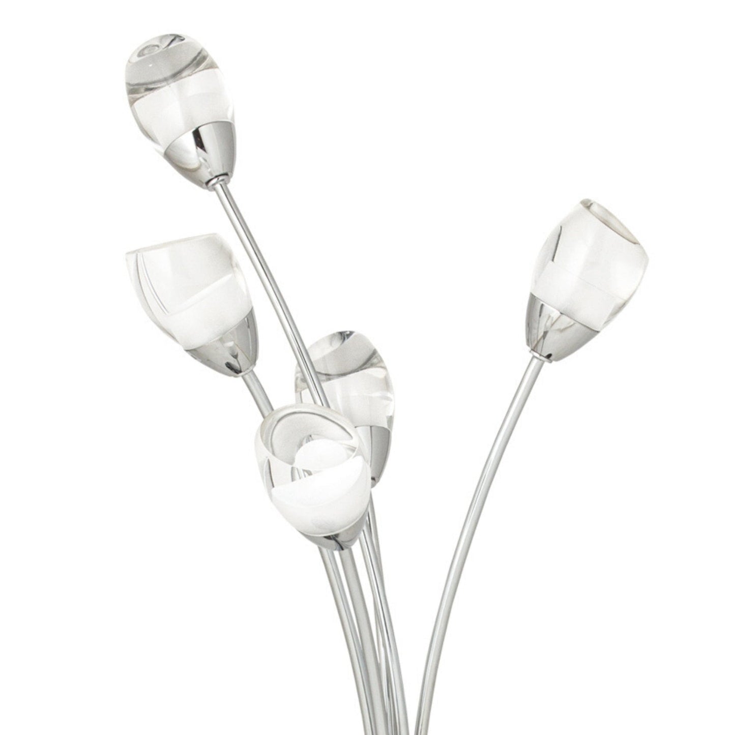 Finesse Decor 10" W x 25" H Chrome Finish 5-Light LED Table Lamp