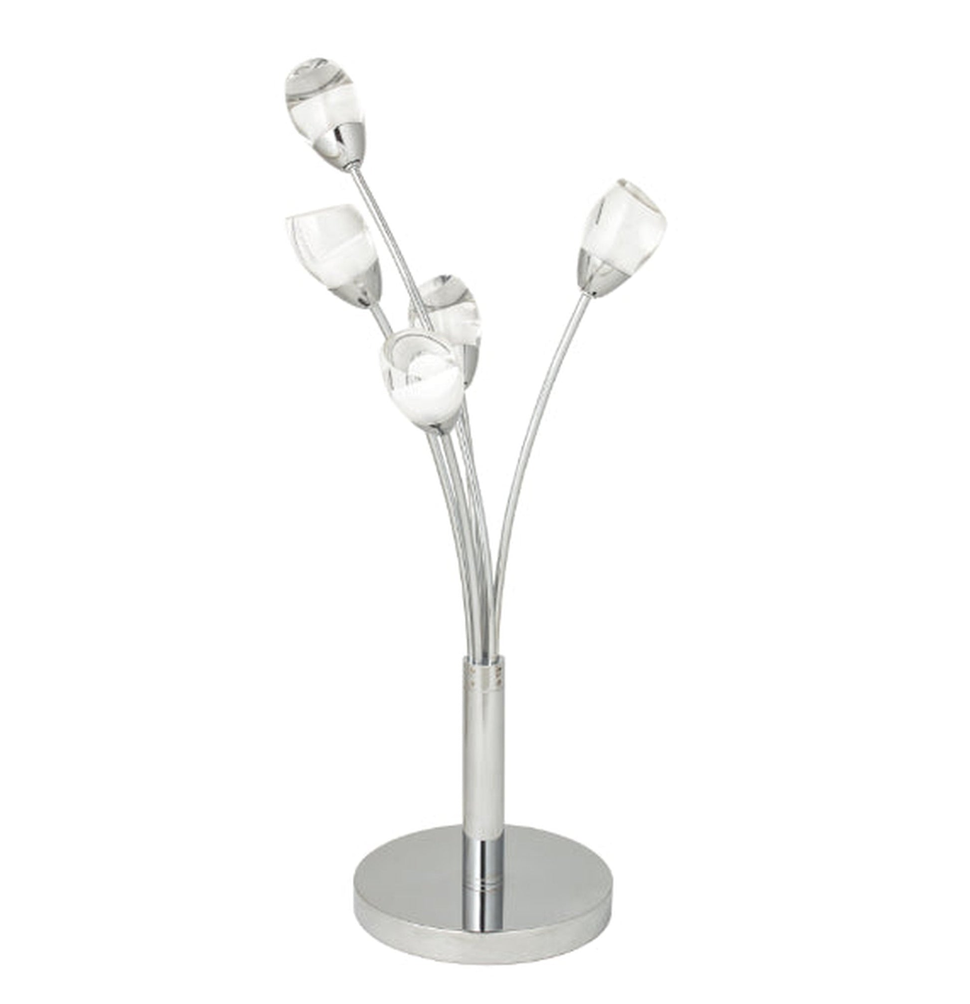 Finesse Decor 10" W x 25" H Chrome Finish 5-Light LED Table Lamp