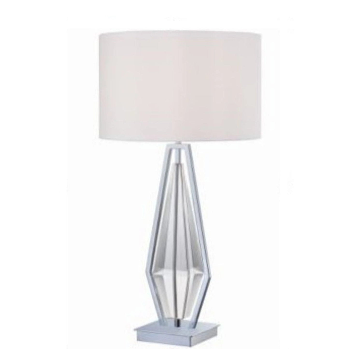 Finesse Decor 10" W x 31" H Chrome Finish 1-Light Crystal Sigzy Table Lamp