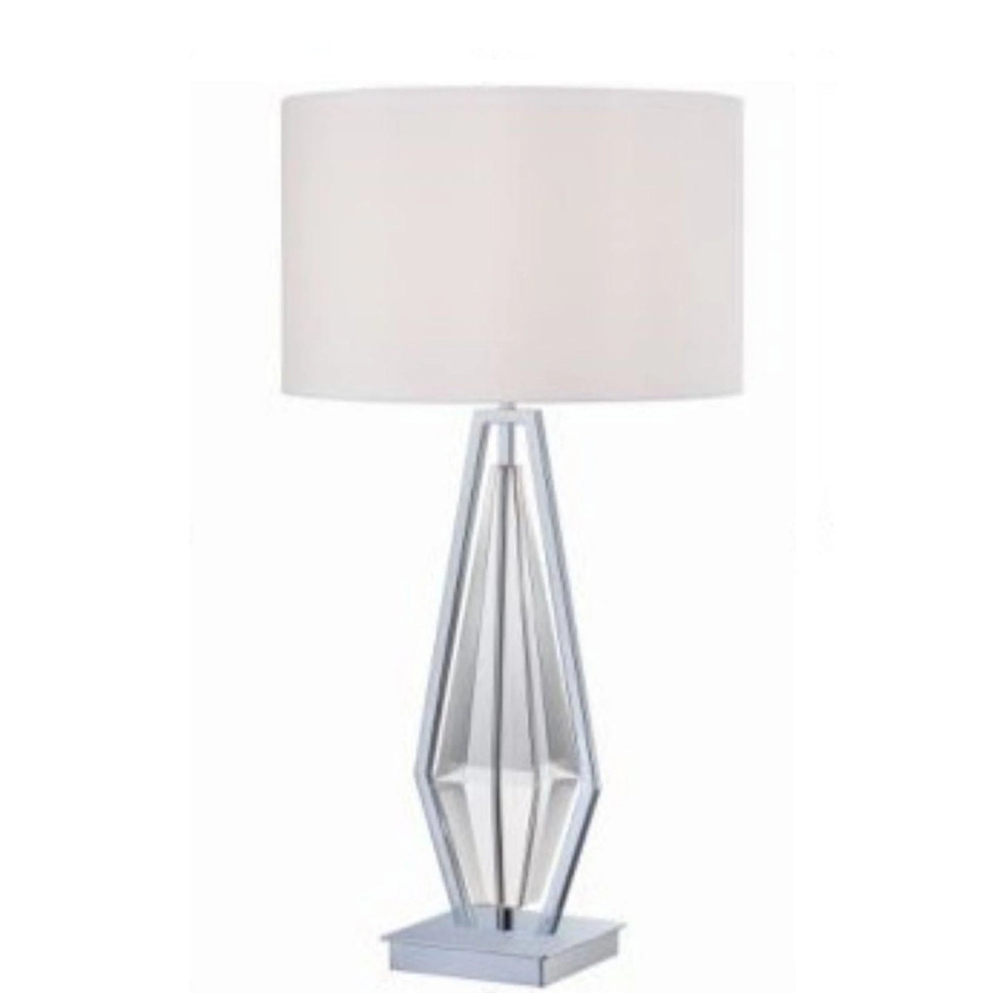 Finesse Decor 10" W x 31" H Chrome Finish 1-Light Crystal Sigzy Table Lamp