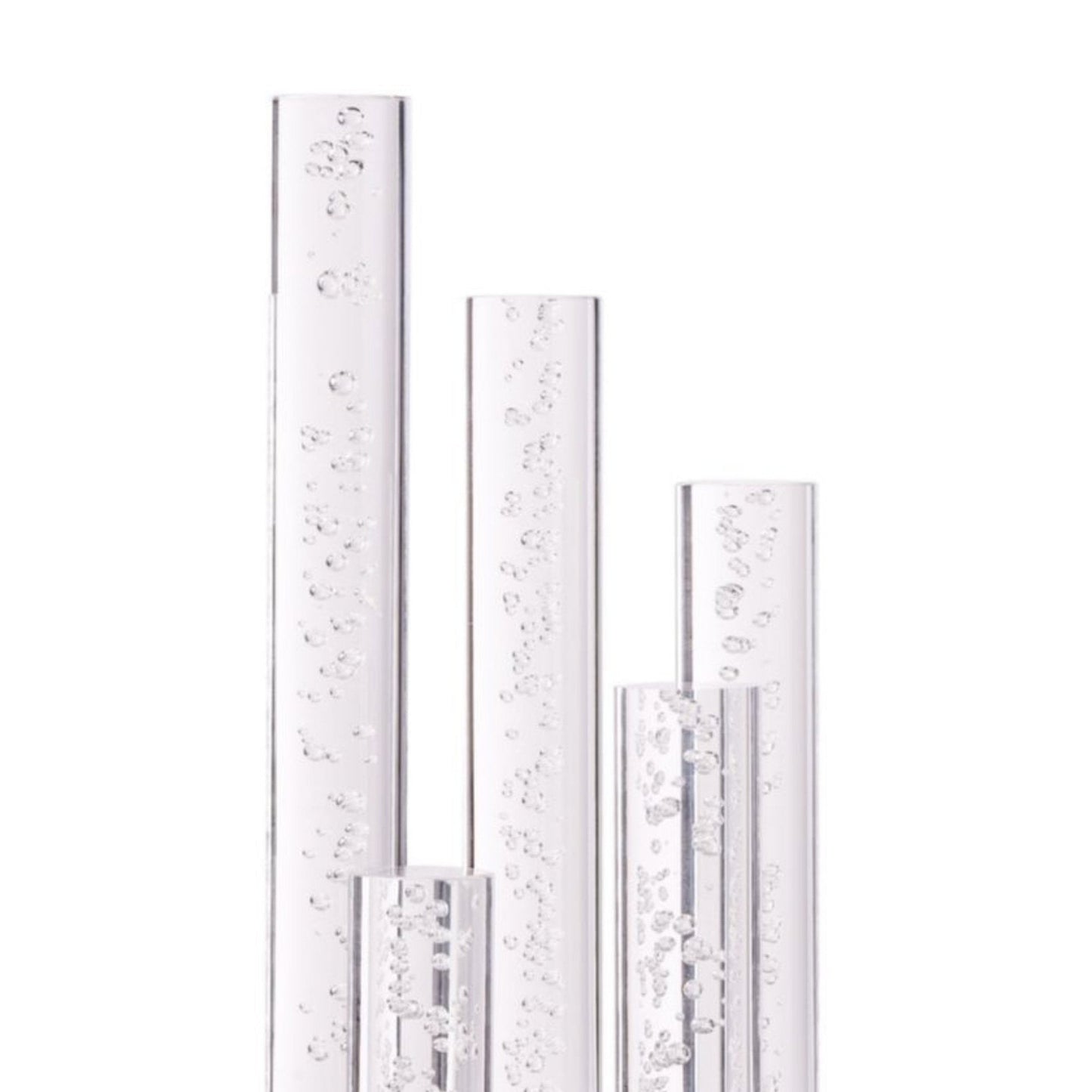 Finesse Decor 12" W x 25" H Chrome 5-Light Acrylic Cylinder Table Lamp