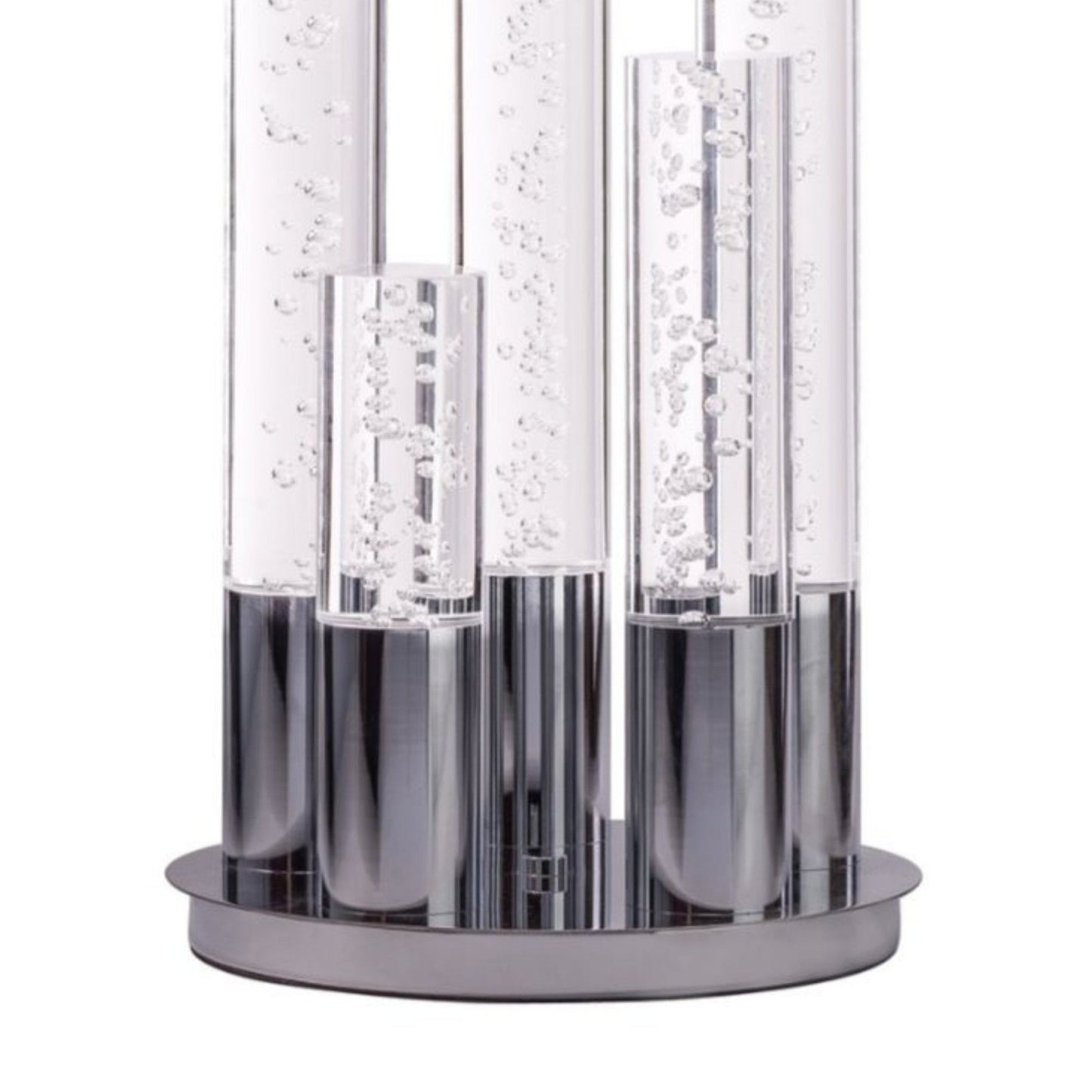 Finesse Decor 12" W x 25" H Chrome 5-Light Acrylic Cylinder Table Lamp