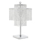 Finesse Decor 13" W x 22" H Chrome Finish 4-Light Square Crystal Double Crown Table Lamp