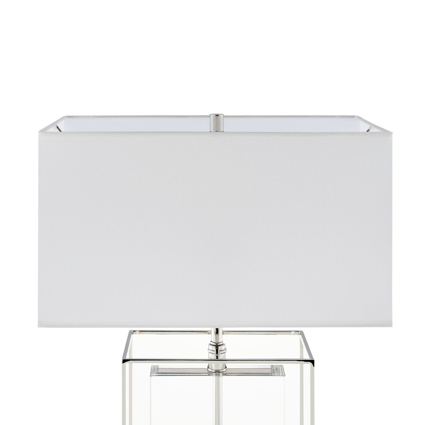 Finesse Decor 14" W x 35" H Silver 1-Light Table Lamp With Linen Fabric Shade