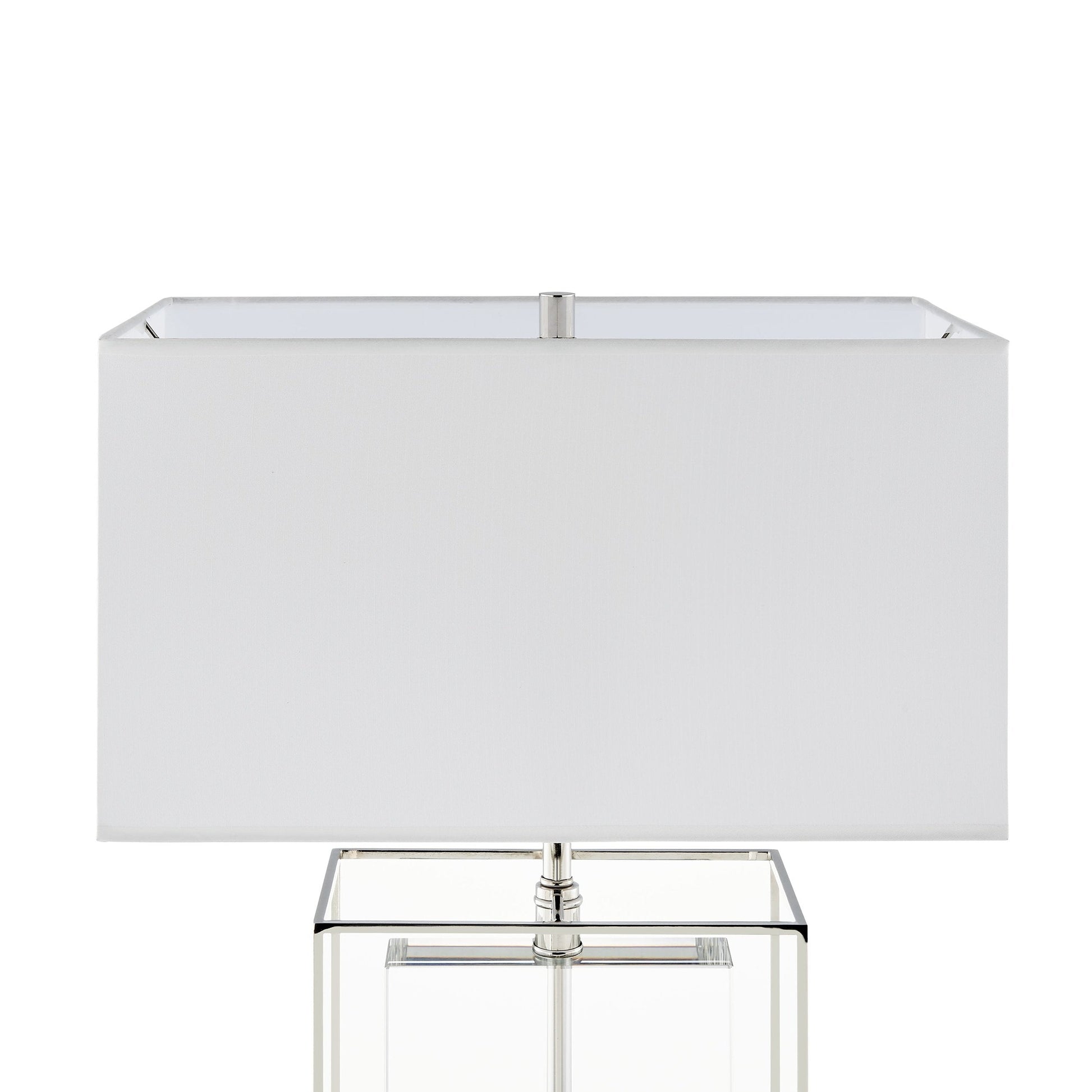 Finesse Decor 14" W x 35" H Silver 1-Light Table Lamp With Linen Fabric Shade