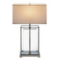 Finesse Decor 14" W x 35" H Silver 1-Light Table Lamp With Linen Fabric Shade