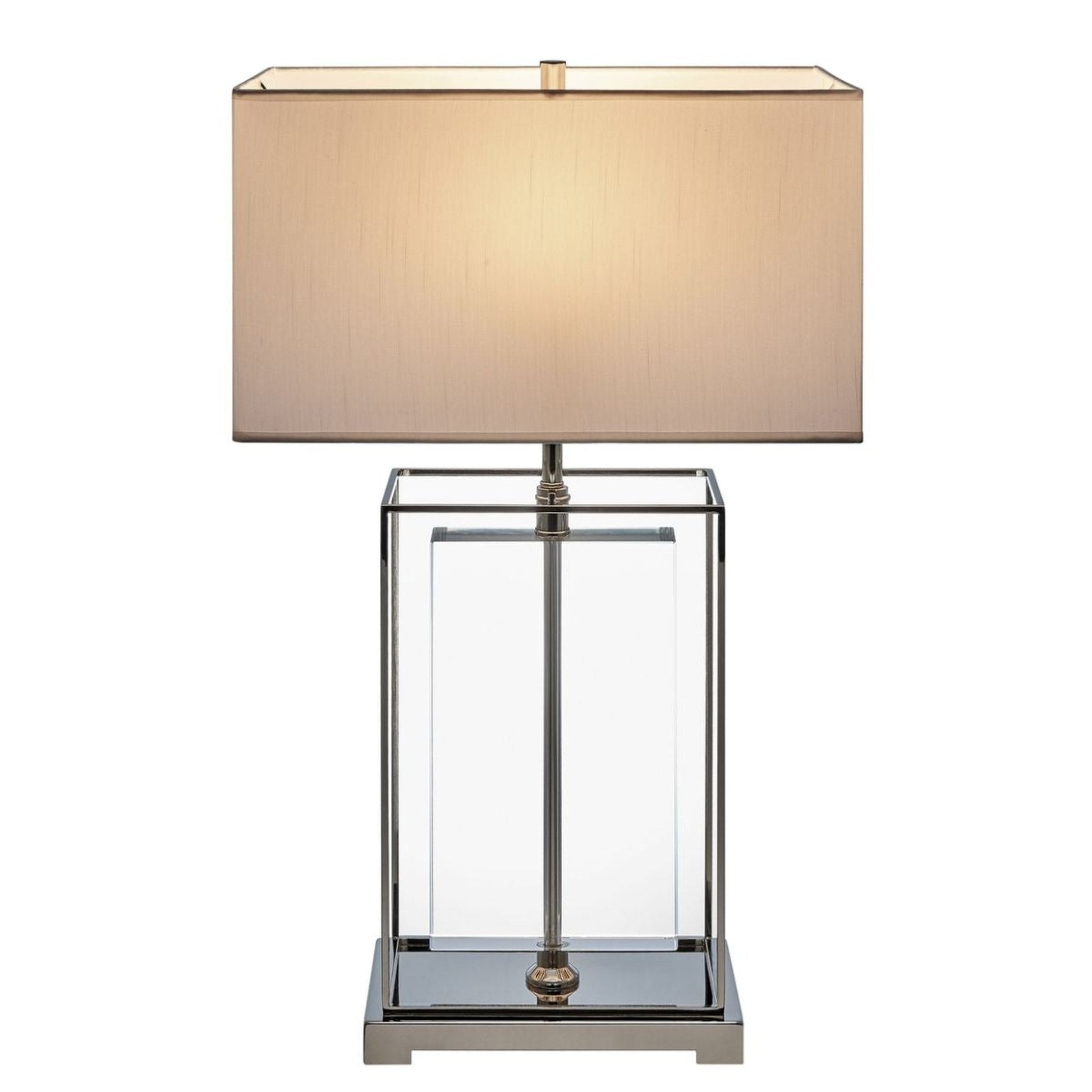 Finesse Decor 14" W x 35" H Silver 1-Light Table Lamp With Linen Fabric Shade