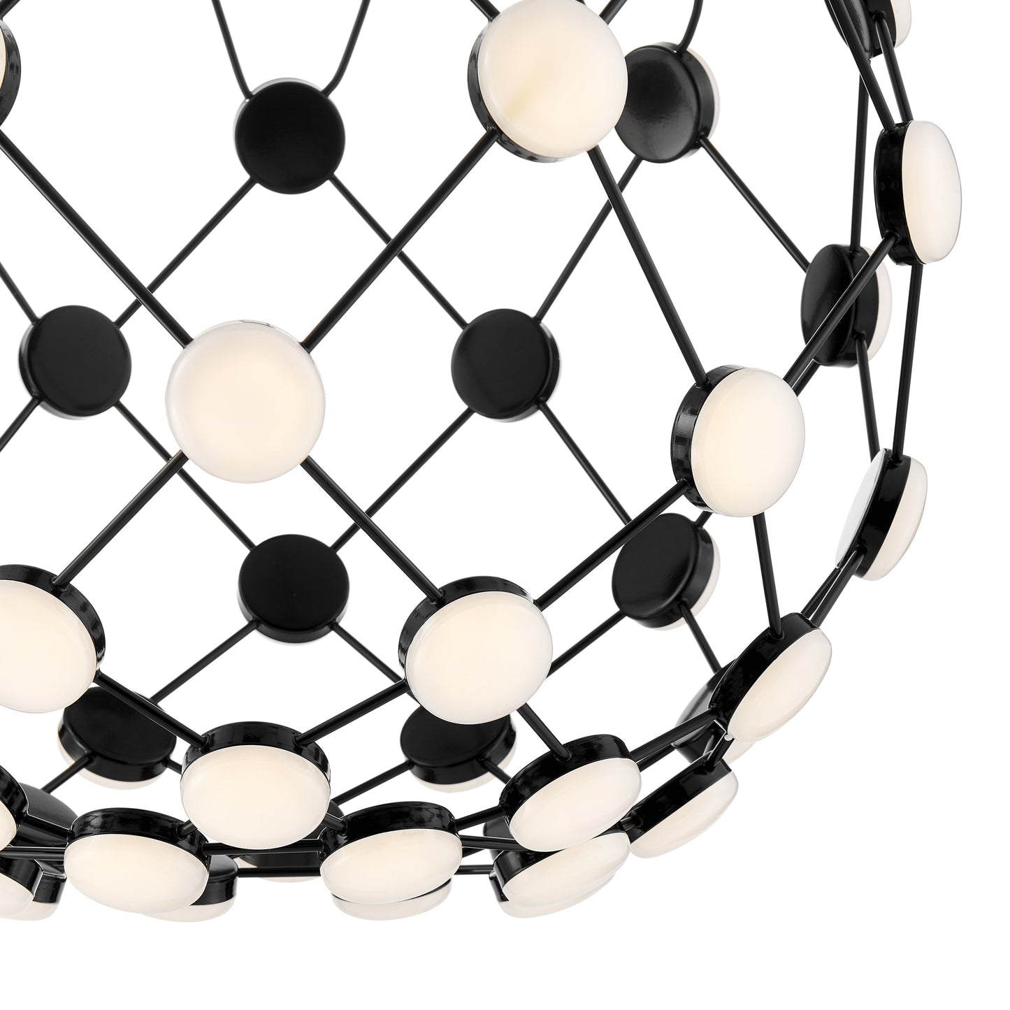 Finesse Decor 24" Black Contemporary LED Basket Chandelier