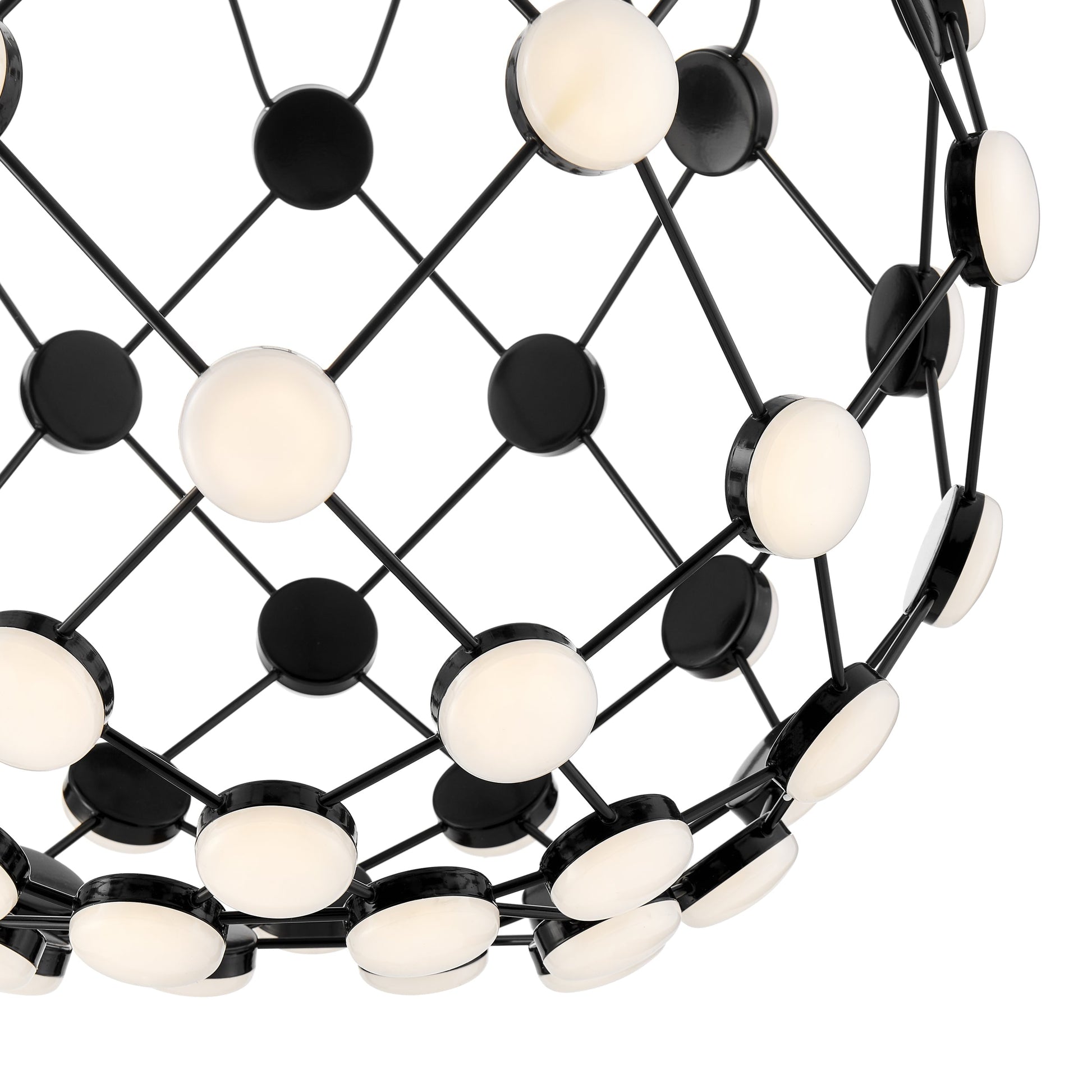 Finesse Decor 24" Black Contemporary LED Basket Chandelier