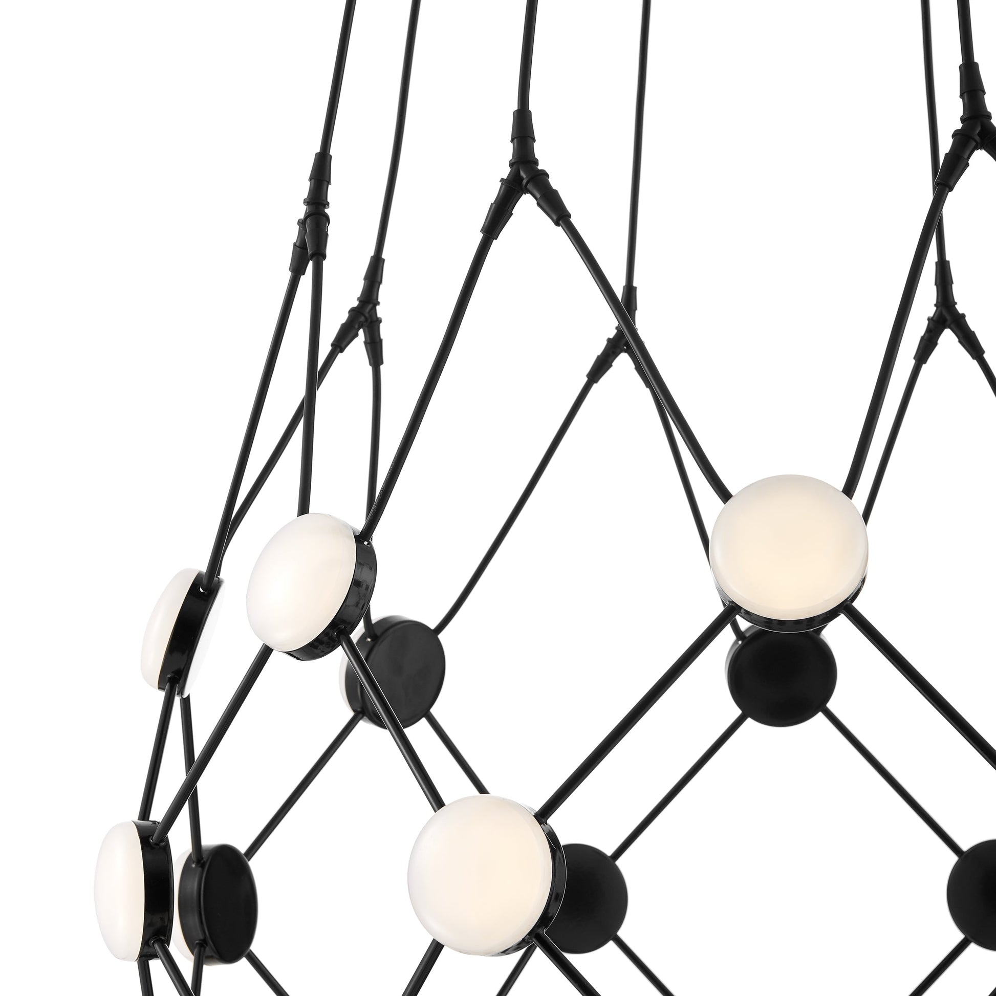 Finesse Decor 24" Black Contemporary LED Basket Chandelier
