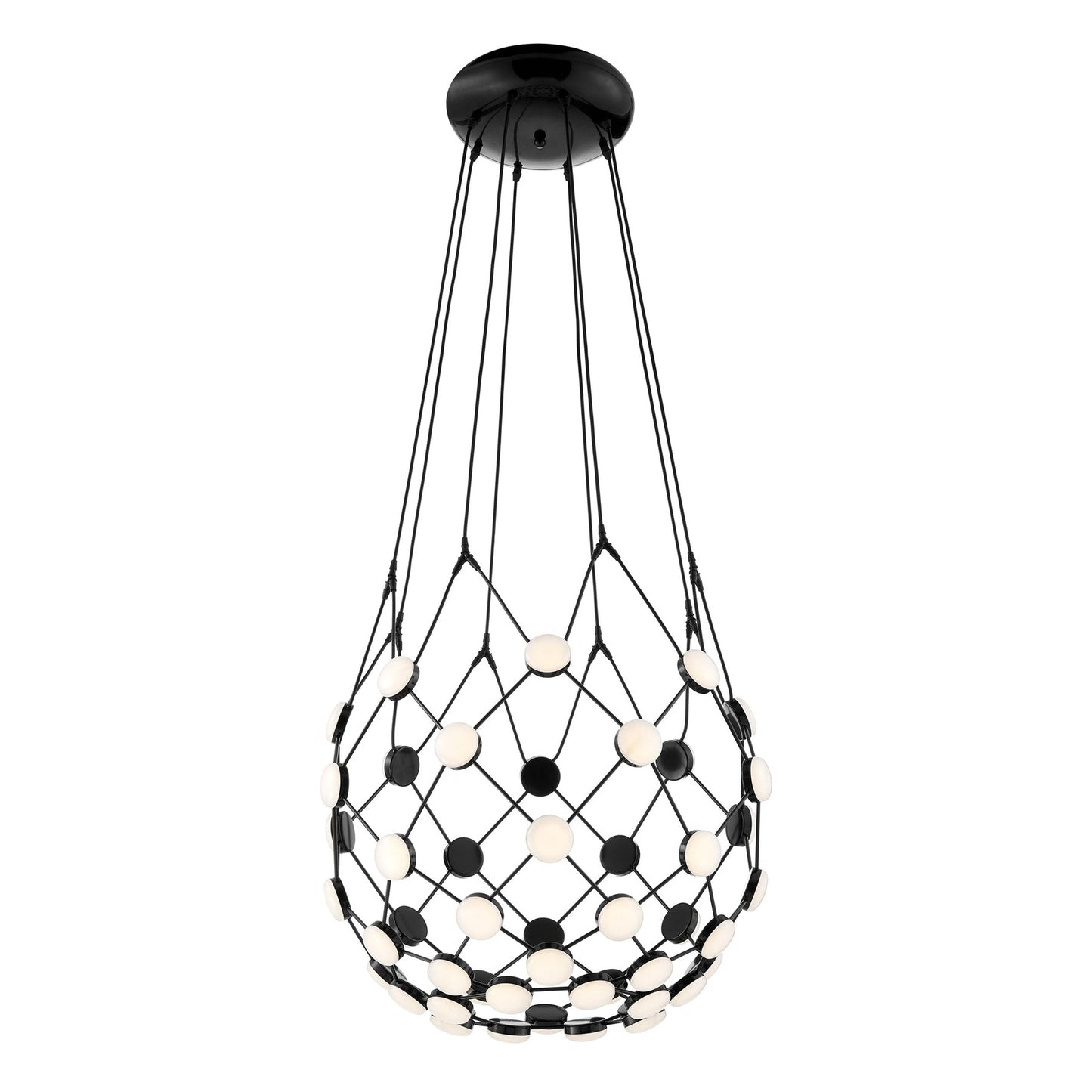 Finesse Decor 24" Black Contemporary LED Basket Chandelier