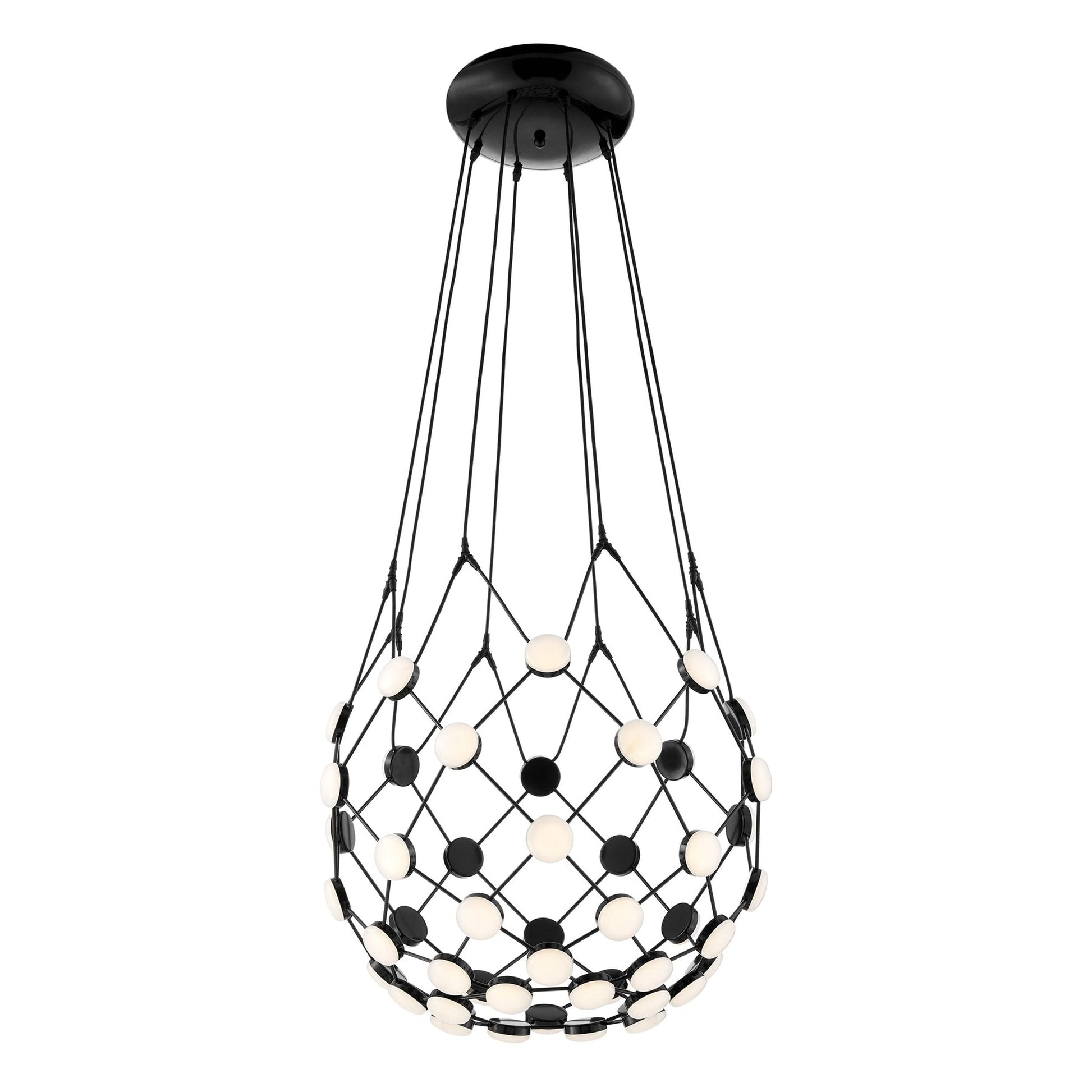Finesse Decor 24" Black Contemporary LED Basket Chandelier