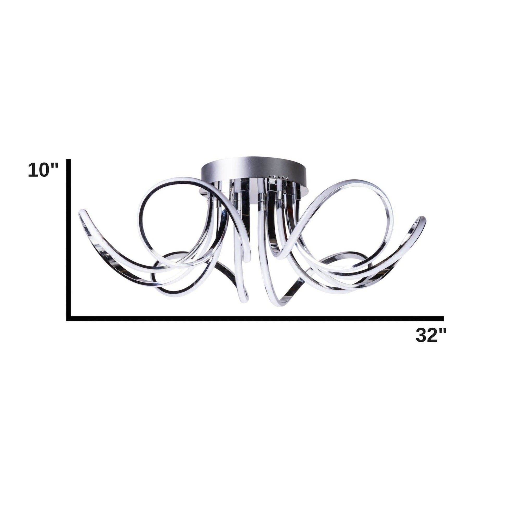 Finesse Decor 32" 6-Light Petal Flower LED Strip Flush Mount