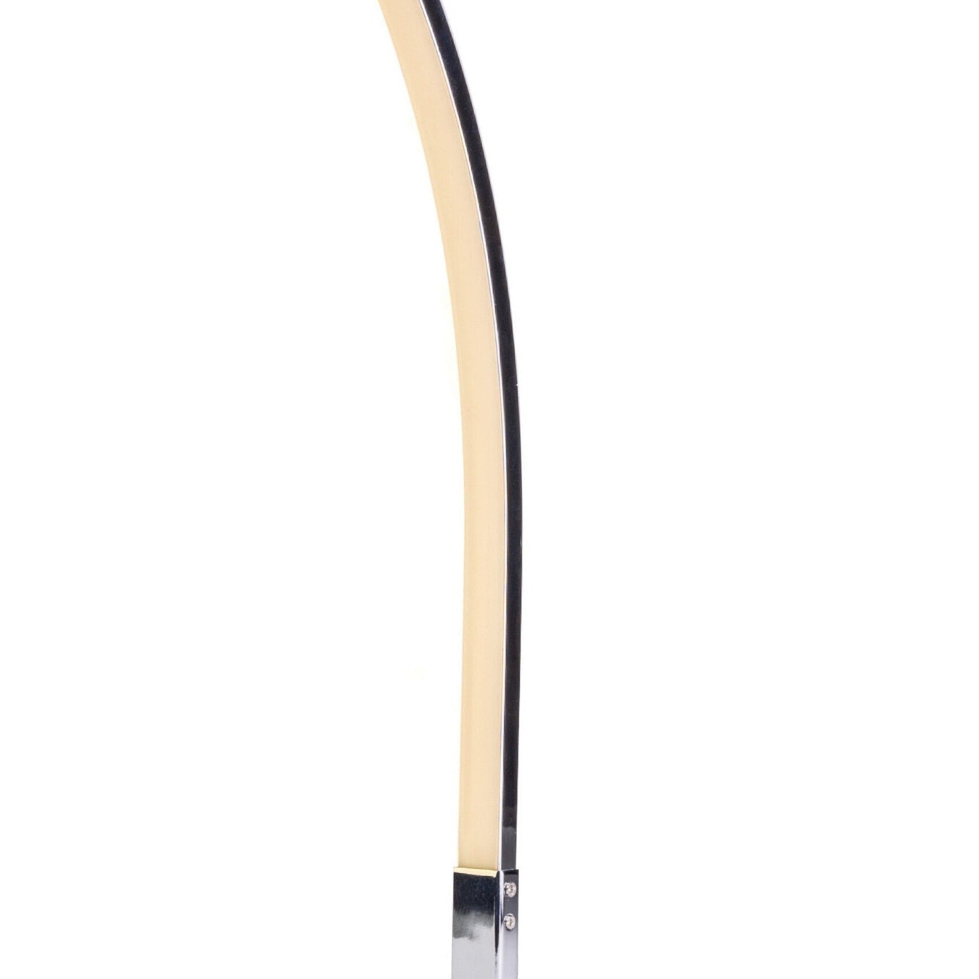 Finesse Decor 4" W x 20" H Chrome Finish 1-Light LED Strip Modern Arc Table Lamp