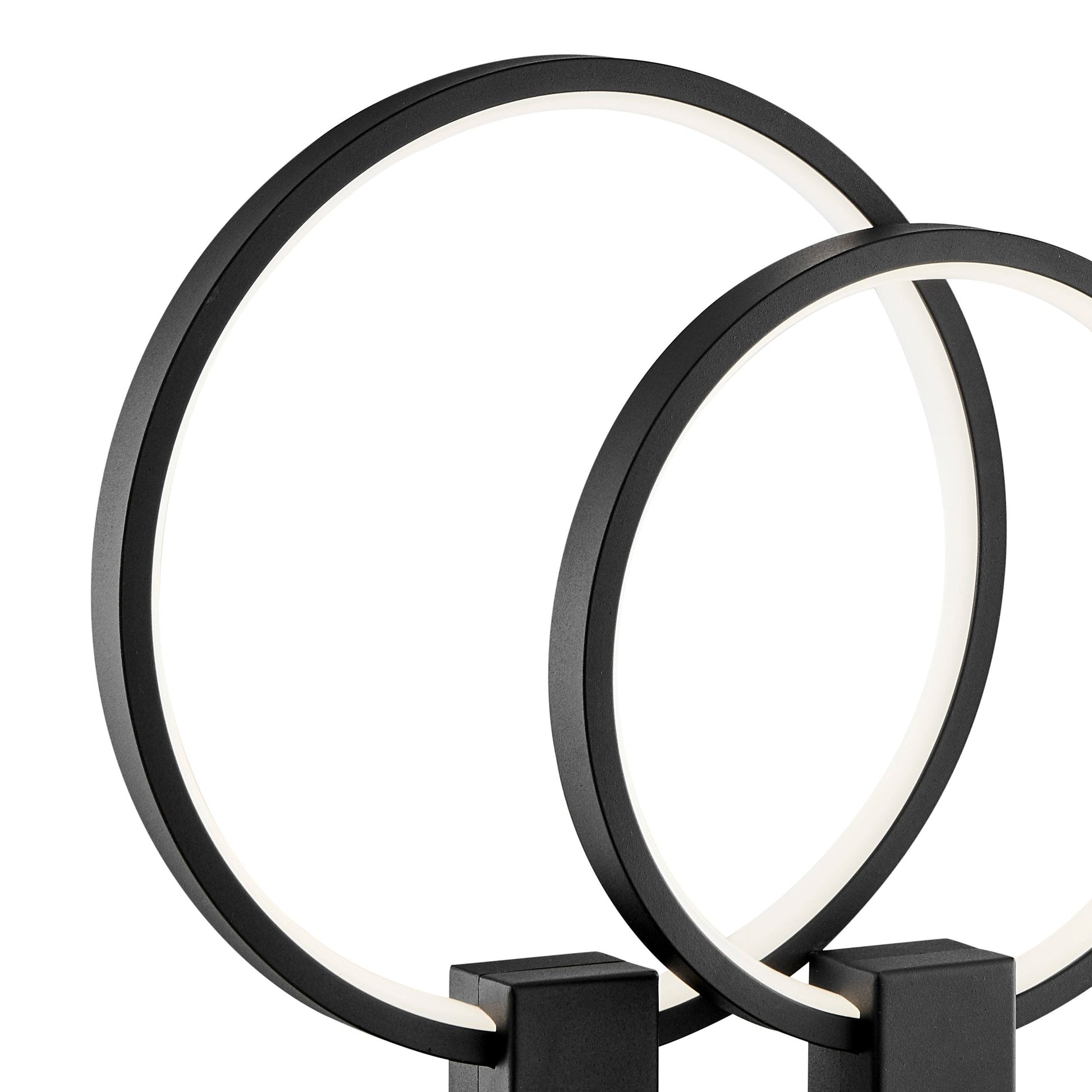 Finesse Decor 6" W x 15" H Matte Black Finish 2-Light LED Table Lamp