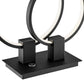 Finesse Decor 6" W x 15" H Matte Black Finish 2-Light LED Table Lamp
