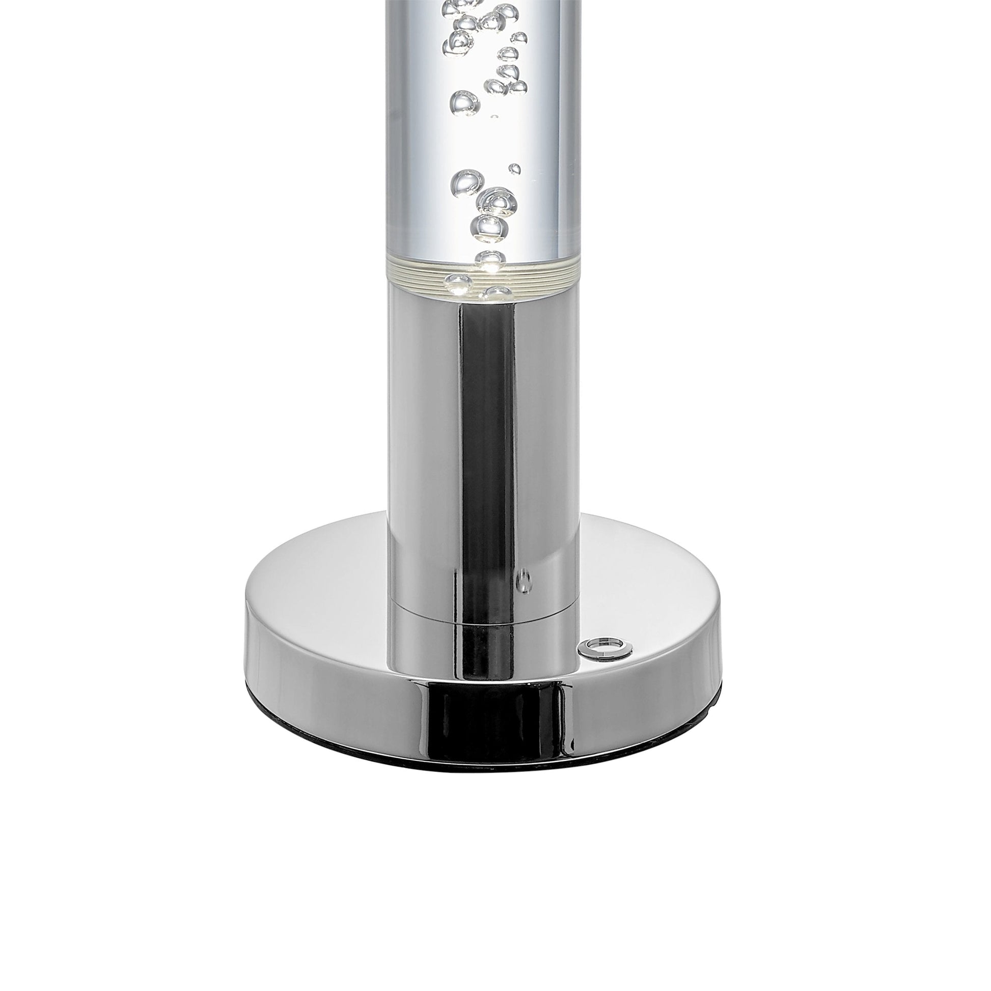 Finesse Decor 6" W x 25" H Chrome Finish 1-Light Acrylic Cylinder Table Lamp With Touch Switch