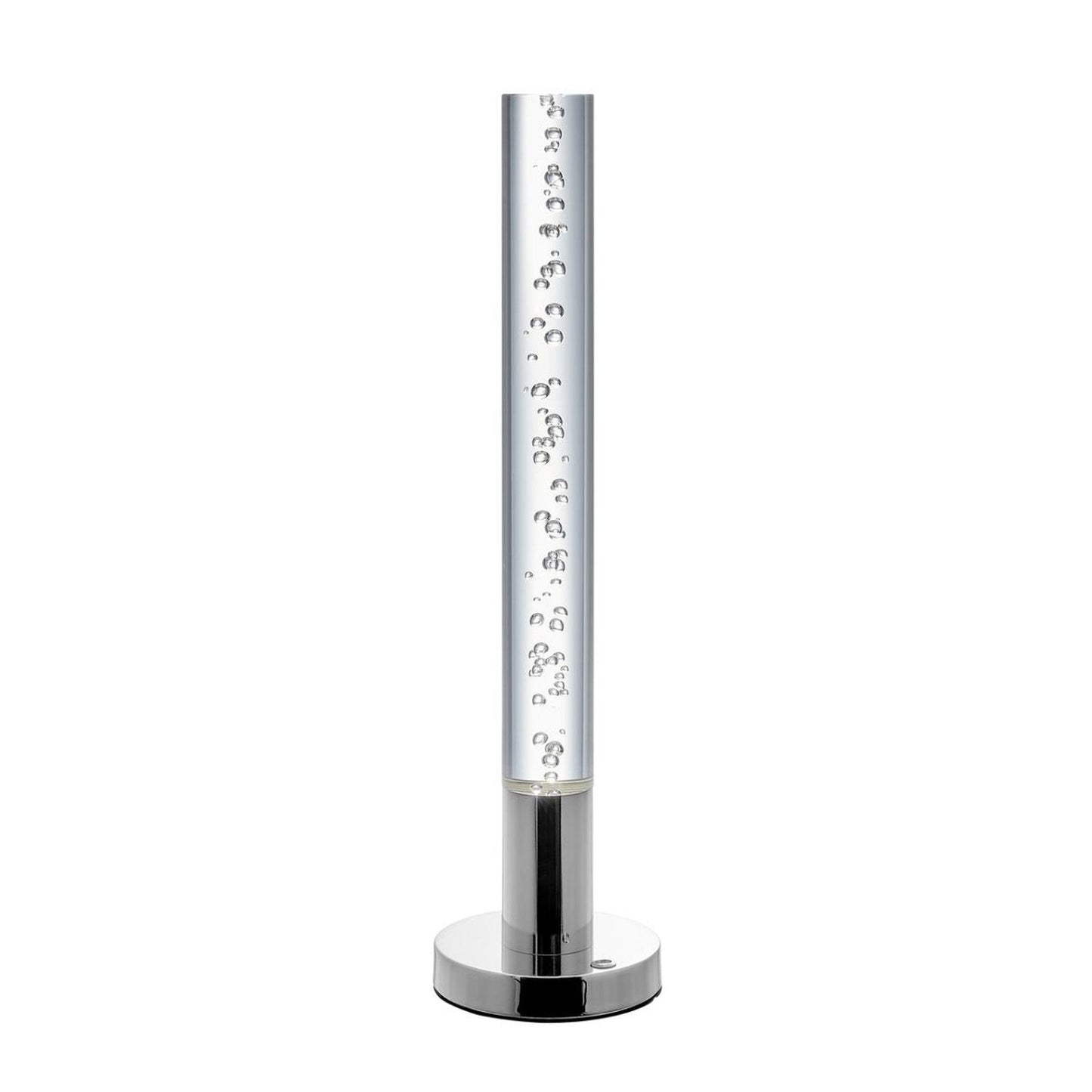 Finesse Decor 6" W x 25" H Chrome Finish 1-Light Acrylic Cylinder Table Lamp With Touch Switch