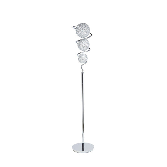 Finesse Decor 67" Chrome 3-Light Vertical Crystal Sphere LED Floor Lamp