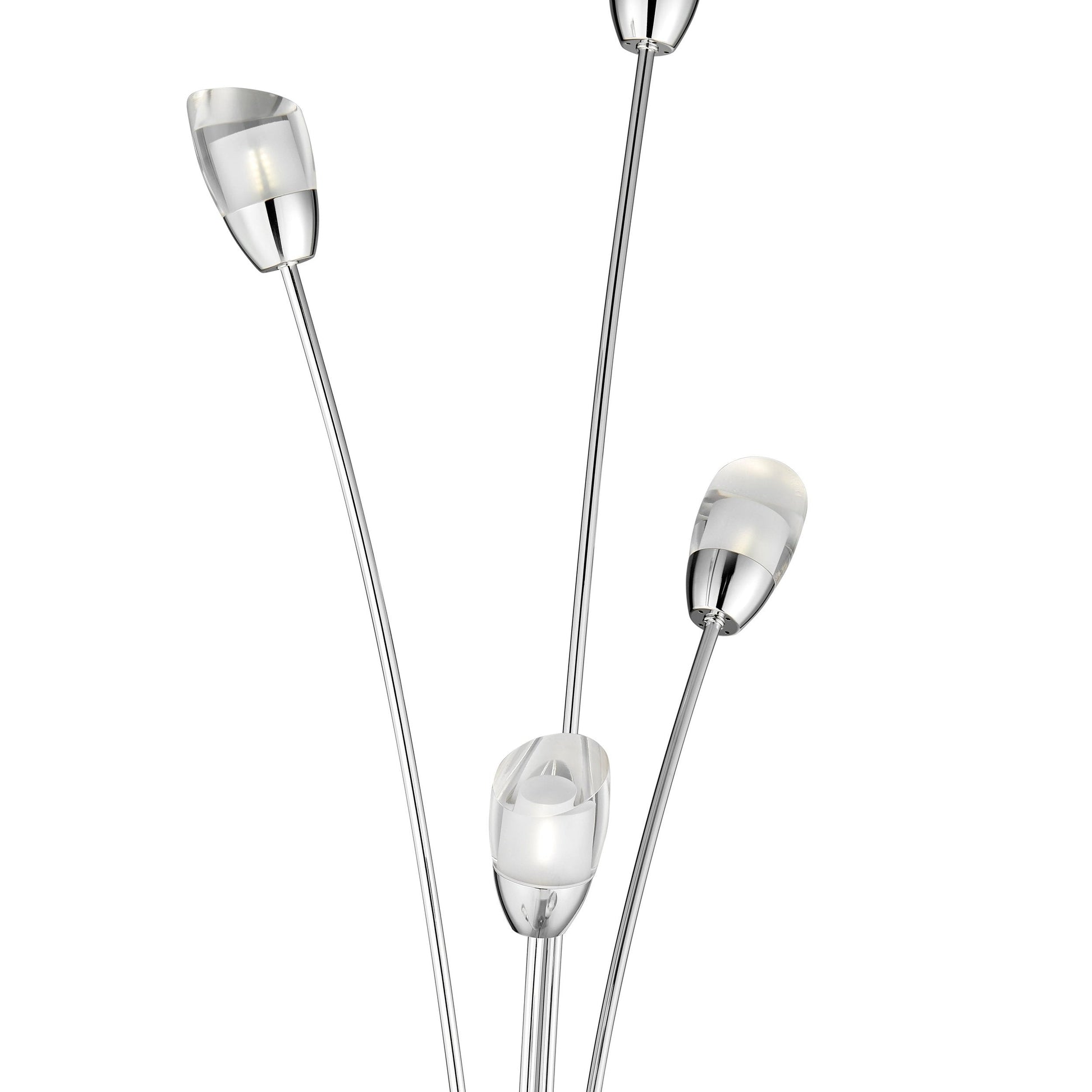 Finesse Decor 67" Polished Chrome Finish 6-Light LED Floor Lamp With Acrylic Tulip Shaped Shade