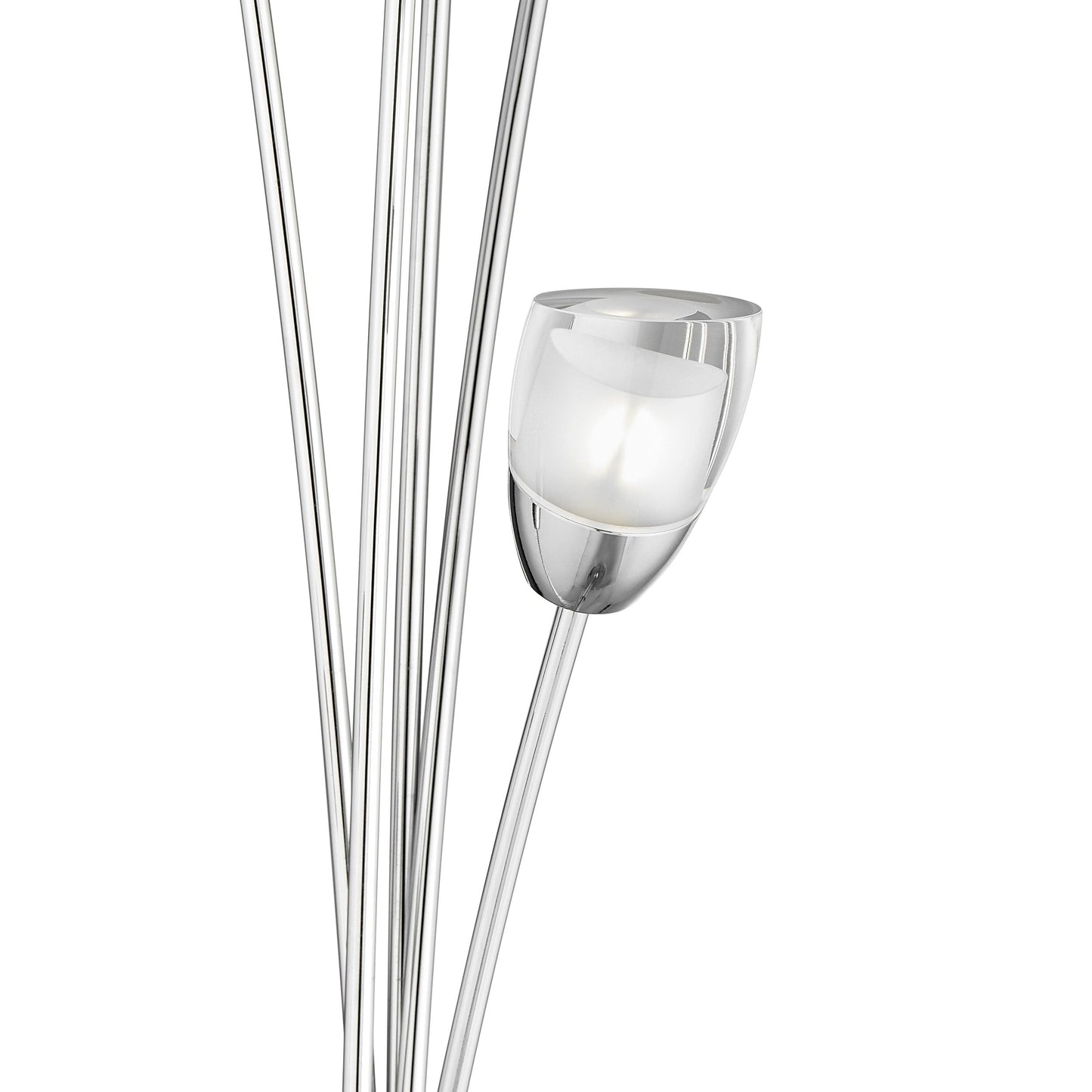 Finesse Decor 67" Polished Chrome Finish 6-Light LED Floor Lamp With Acrylic Tulip Shaped Shade