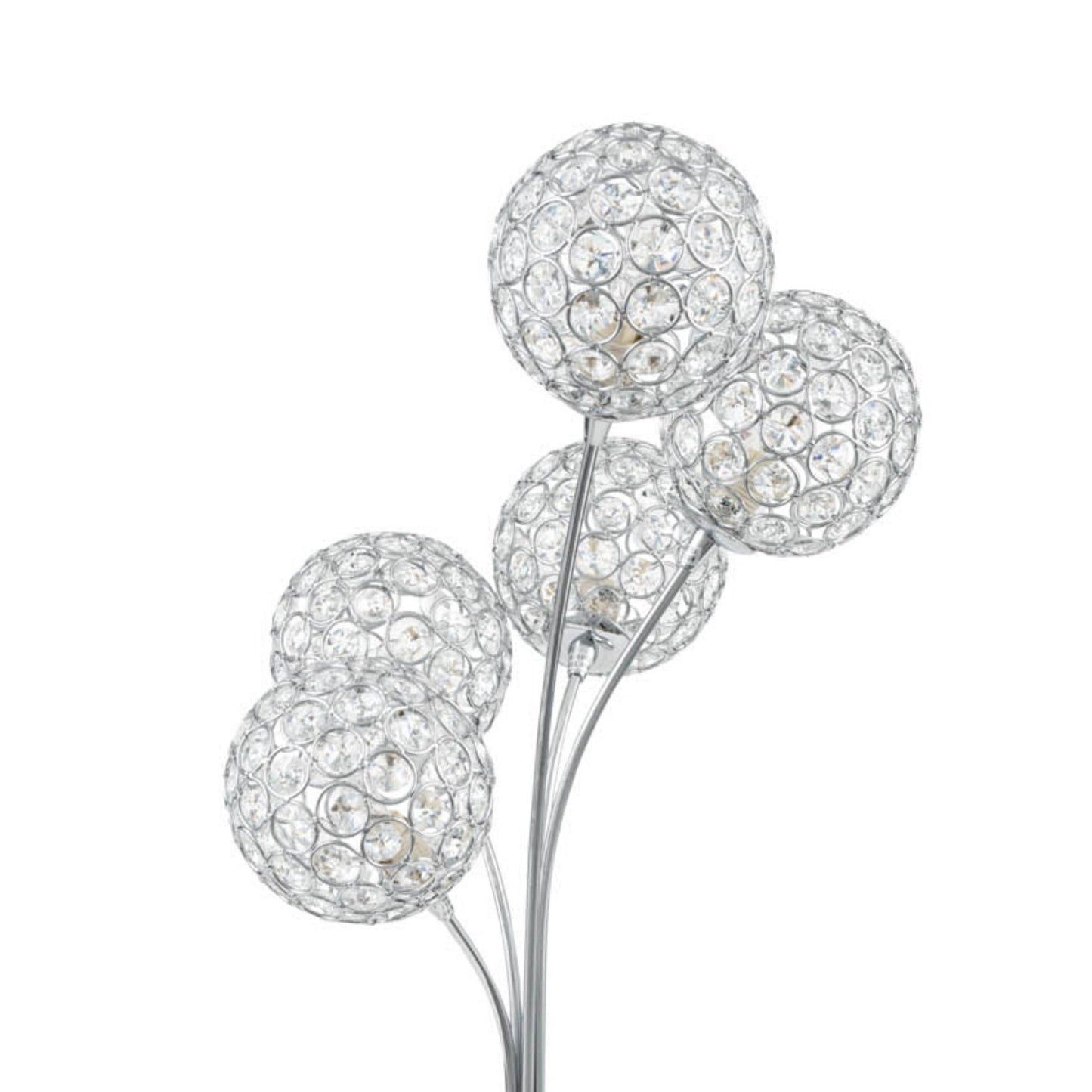 Finesse Decor 7" W x 26" H Chrome 5-Light Crystal Domes Table Lamp