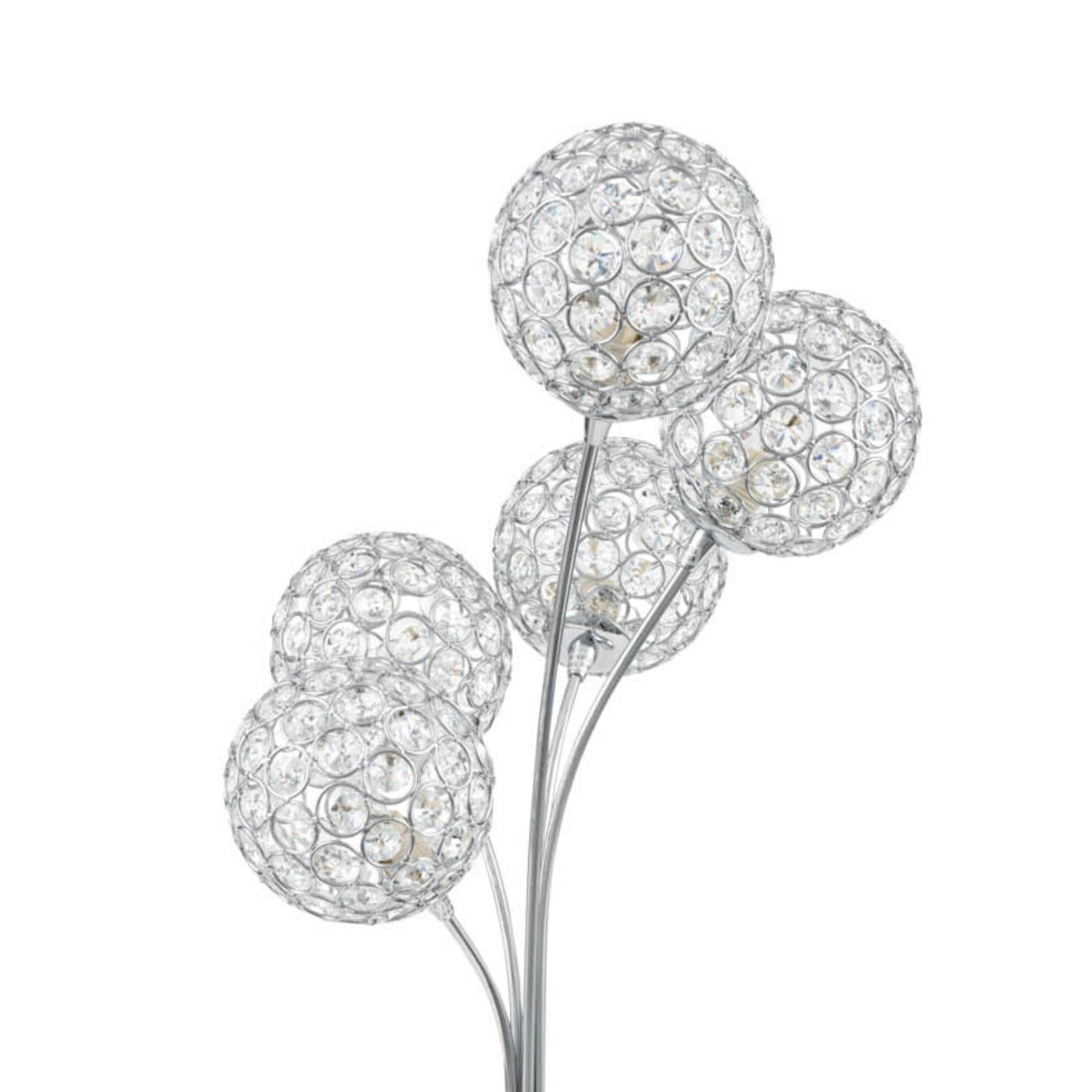 Finesse Decor 7" W x 26" H Chrome 5-Light Crystal Domes Table Lamp