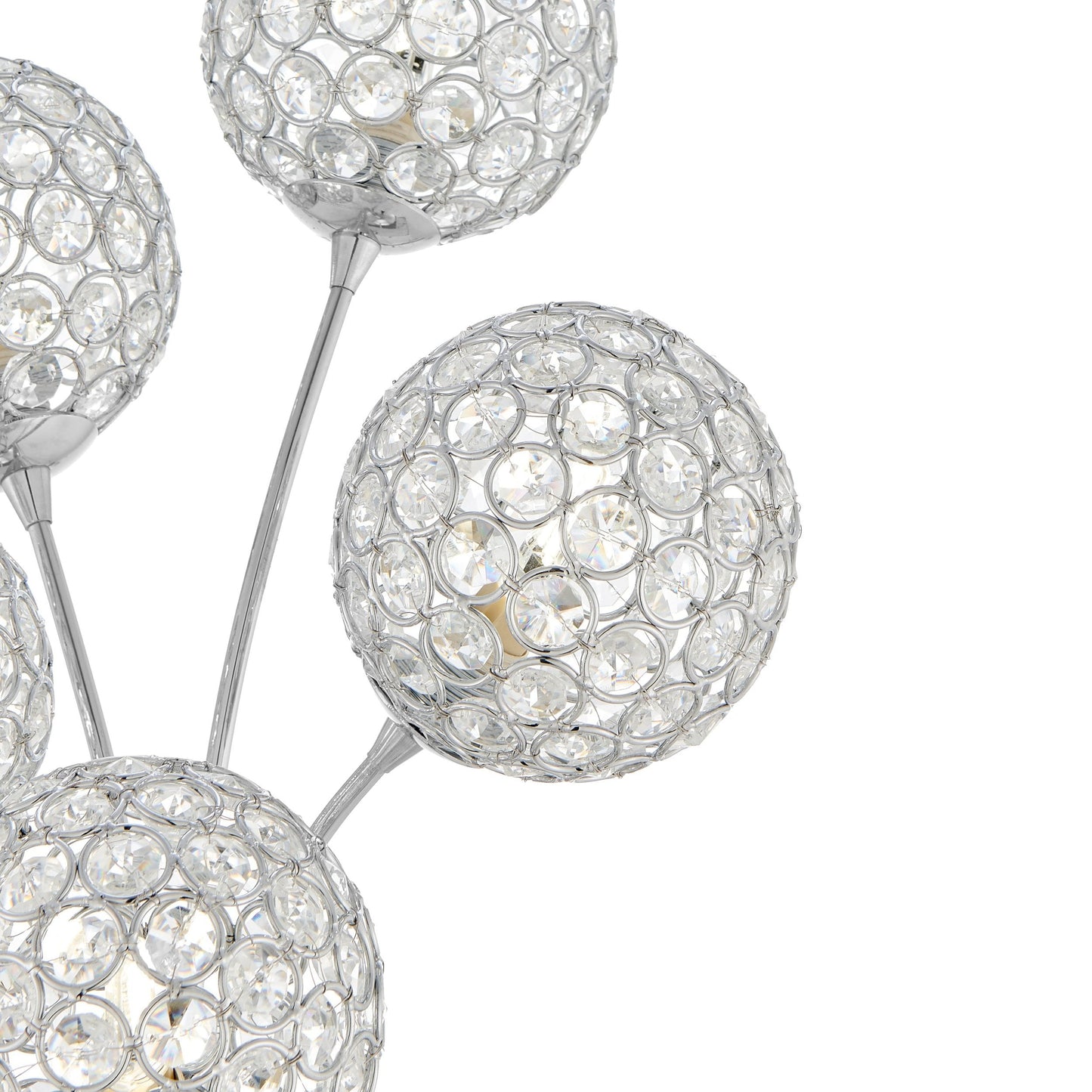 Finesse Decor 7" W x 26" H Chrome 5-Light Crystal Domes Table Lamp